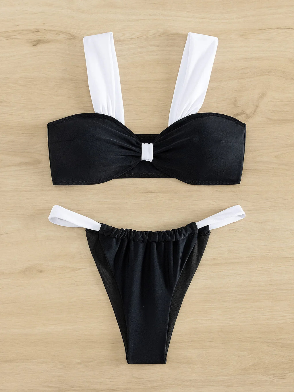 2026 Solid Thong Brazilian Bikinis Swimwear Women Swimsuit  Black White Bikini Set Bathing Suit Female Summer Beach Wear Biquini