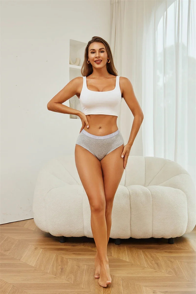 New 3Pcs Women's Cotton Briefs Letter Belt Underwear Women Panties Sexy Breathable Briefs Female Stretch Ladies Soft Lingerie