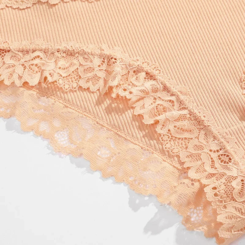 5PCS/Set Women Cotton Panties Sexy Lace Low Waist Briefs Stretch Comfortable Ladies Underwear Soft Breathable Intimate Lingerie