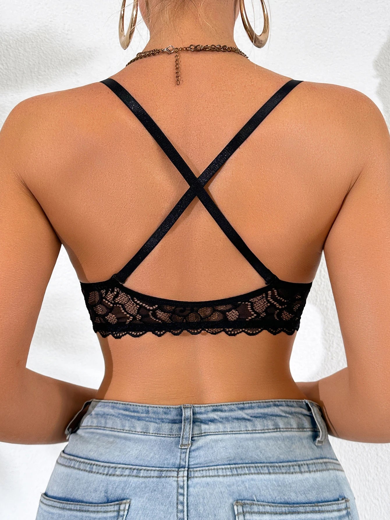 Women's sexy bras Front Buckle Push up bra Removable Back-beautifying lace butterfly pattern Fashionable & Comfortable bra