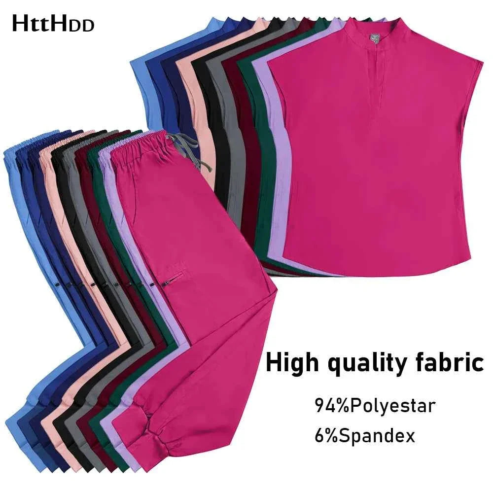 Spandex Stretch Medical Scrub Set Uniform