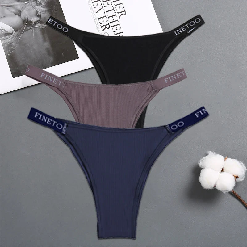 3Pcs/Set Cotton Panties Women Letter Belt Lace Sexy Briefs Seamless Low Rise Underwear Ladies M-XL Underwear Girls Lingerie New