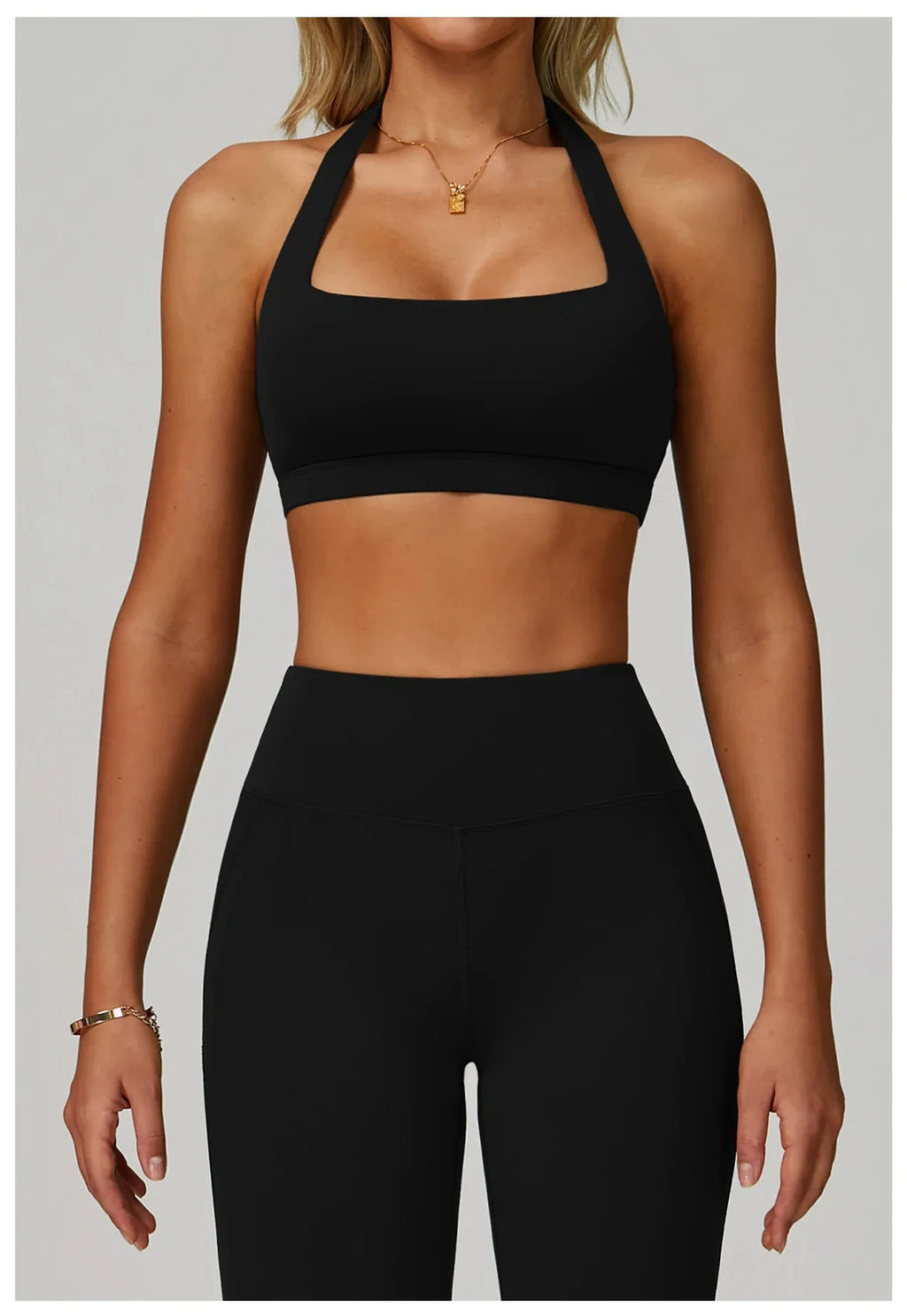 Woman Bra Gym Underwear Yoga Sport Bra Outdoor Jogging Hanging Neck Shoulder Strap Fitness Sports Bra Breathable Sexy Female Top