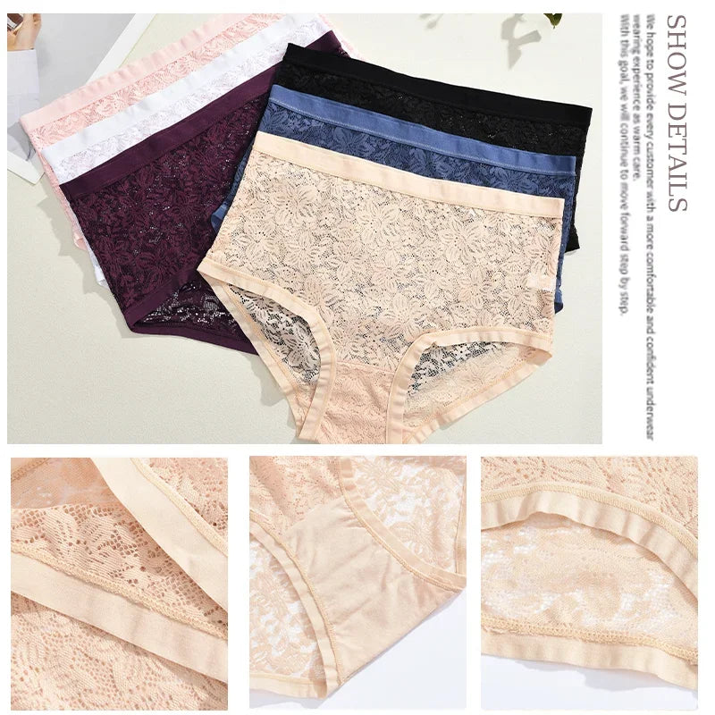 New Women Sexy Panties Safe Hollow Out Lace Floral Ladies Briefs Low Waist Solid Comfortable Hot Sale Female Underpants S-XXL