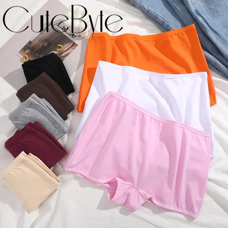 New Women's Panties Cotton Seamless Sports Boxers Underwear Female Solid Color Briefs Cozy Lingerie Intimate Underpants XS-XL