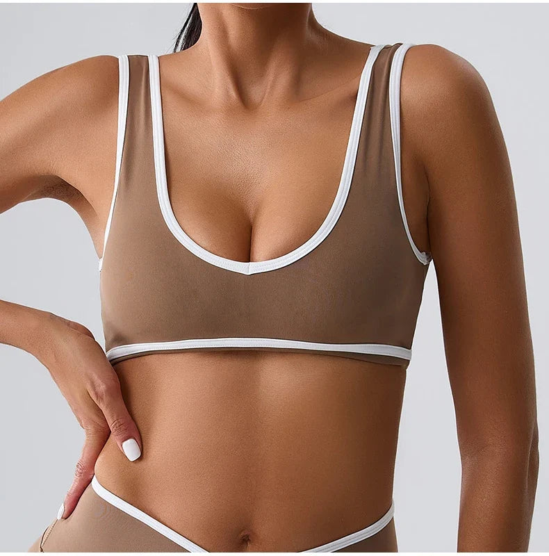Women Sport Bras Splicing Fitness Tank Breathable Women Underwear Yoga Tops Bra Crop Top Gym Wear Women Push Up Workout Clothes