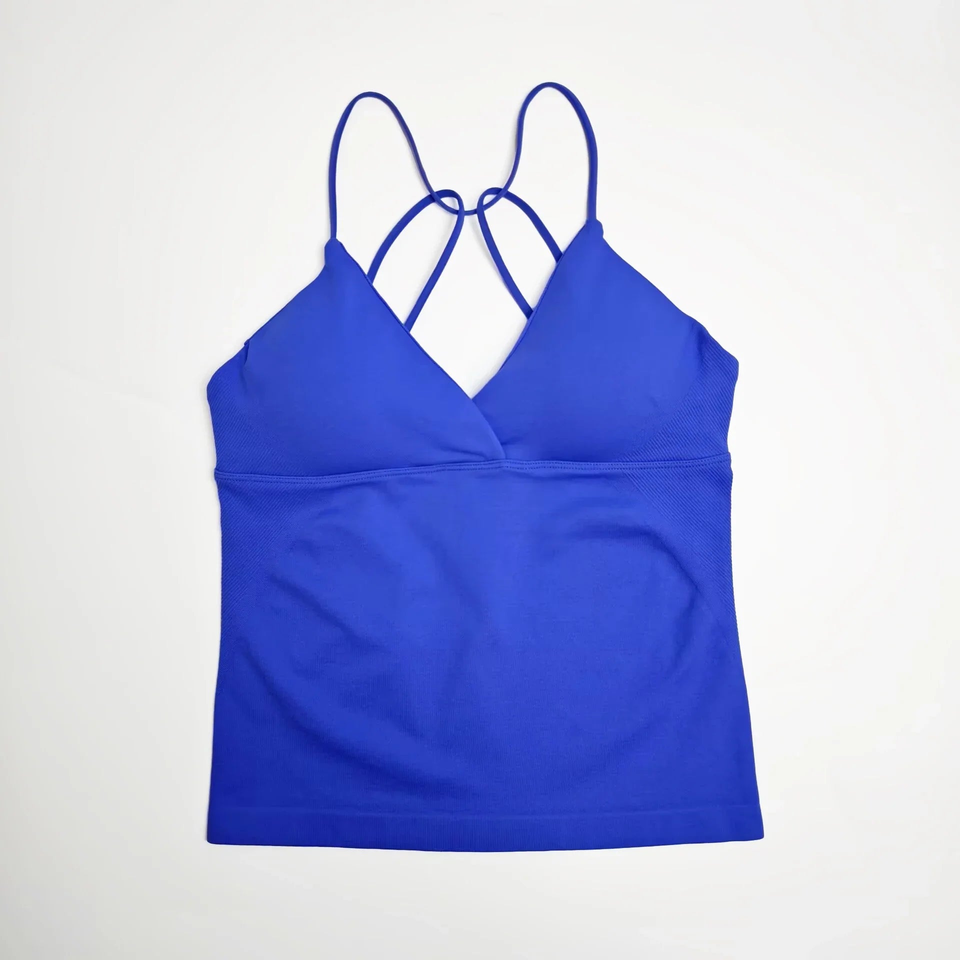NCLAGEN Gym Yoga Tops Women Vision Twist Front Longline Top Quick Dry Thin Strap Workout Vest Push-up Pilates Fitness Tank
