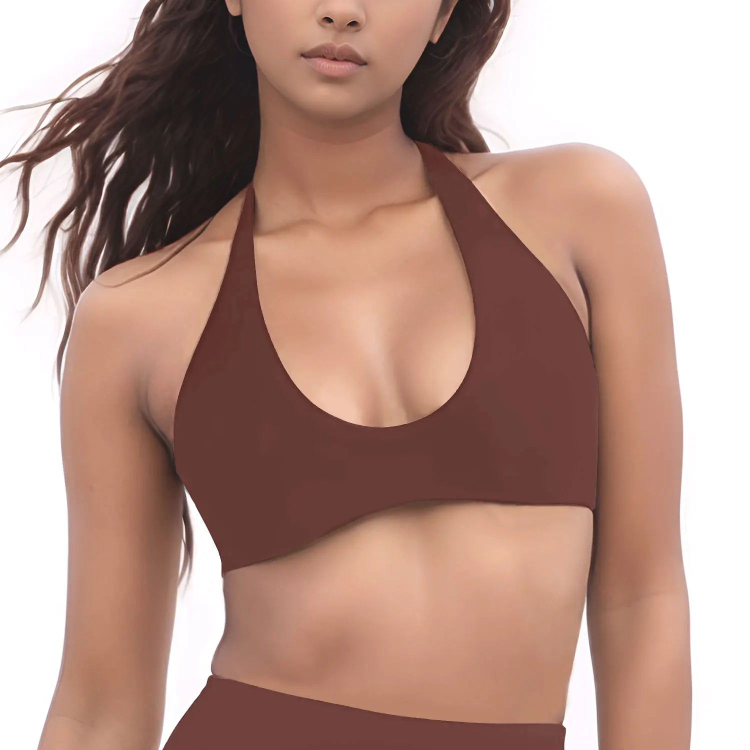 NCLAGEN Gym high support Workout underwear SoftMotion Minimal Halter Neck Bralette Women's sports bra Pilates yoga halter top