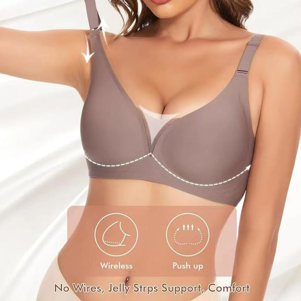 Women's Seamless Bra 3/4 Cup Thin Molded Cup Bra Thin Flattering Plus-size Soft Support Push-up and Comfortable Breathable Bra