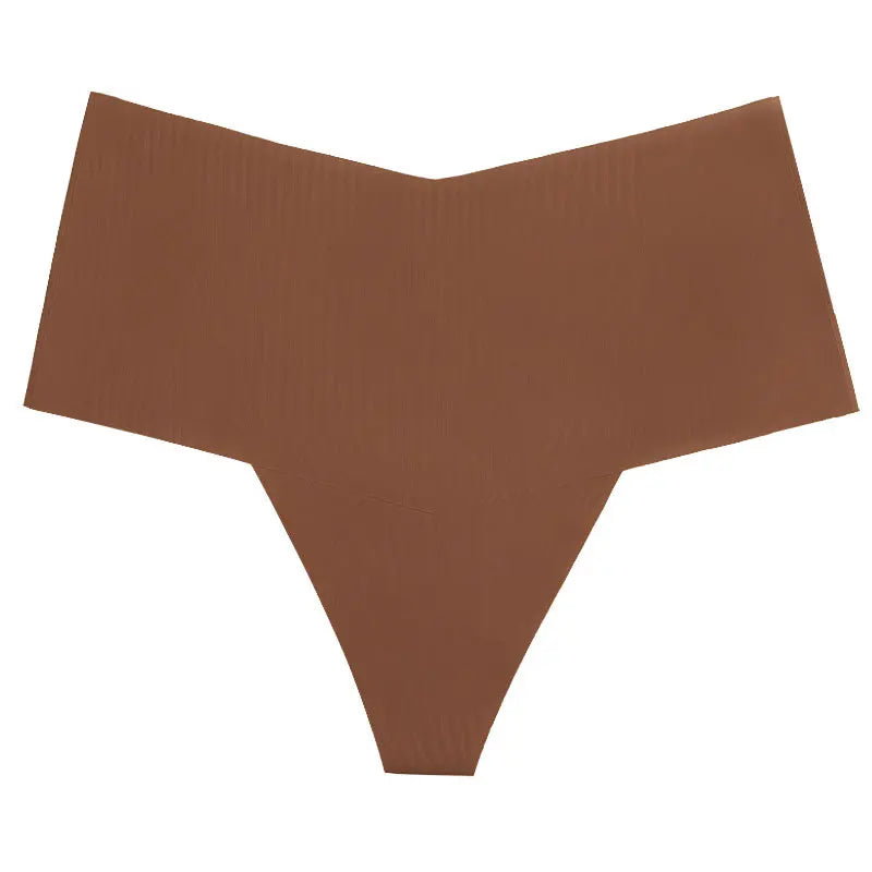 Ice Silk Women Panties Sexy Thong Briefs Yoga Seamless G String Quick Drying Underwear Simple Mid Waist Traceless Thin Sports