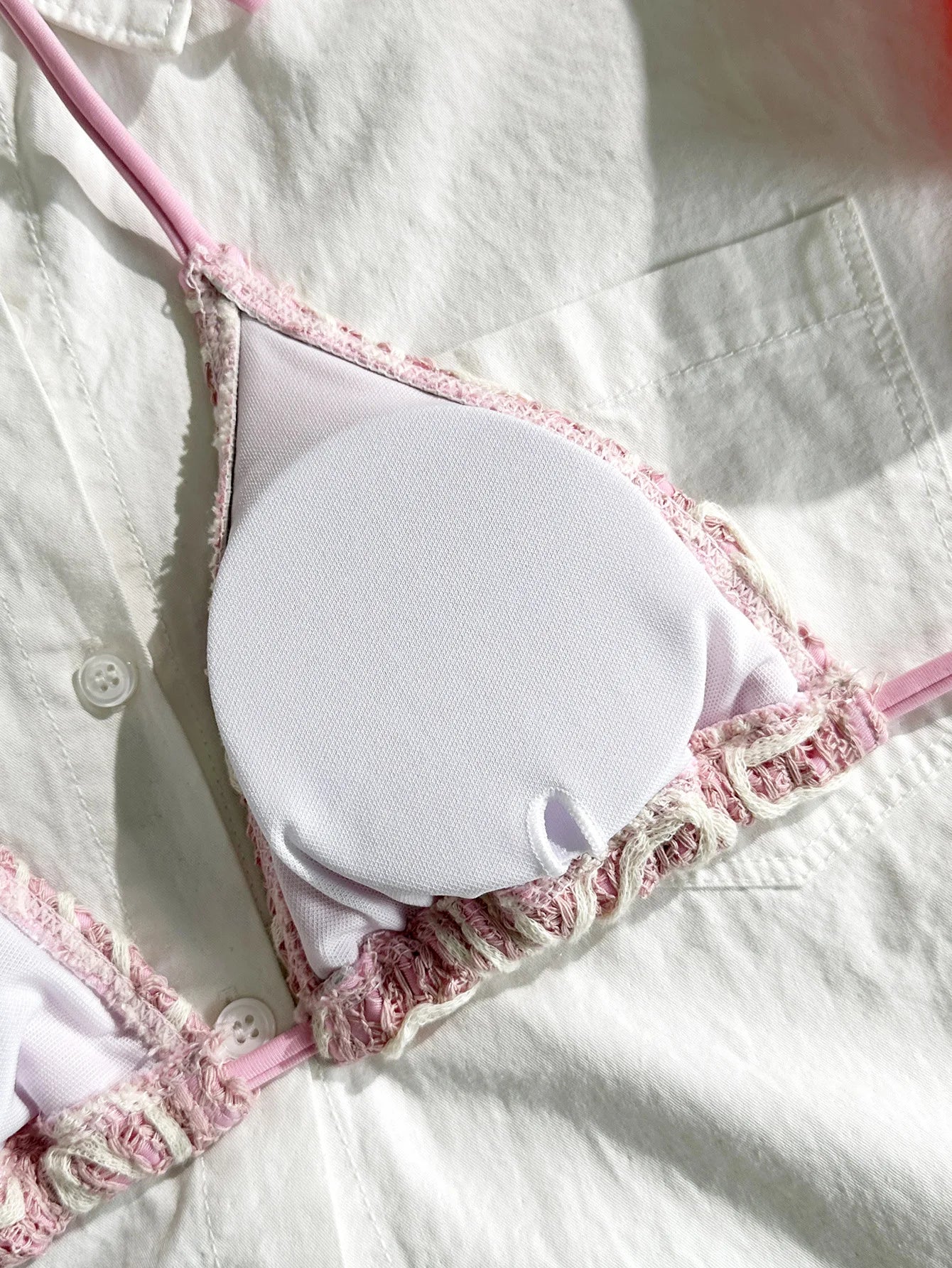 Sexy Pink Lace Micro Bikini 2026 Women Brazilian Push Up Bra Tie Side Thong Swimsuit Beach Holiday Bathing Suit 2 Piece Swimwear