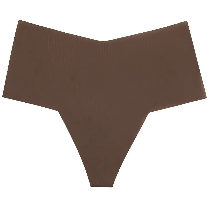 Ice Silk Women Panties Sexy Thong Briefs Yoga Seamless G String Quick Drying Underwear Simple Mid Waist Traceless Thin Sports