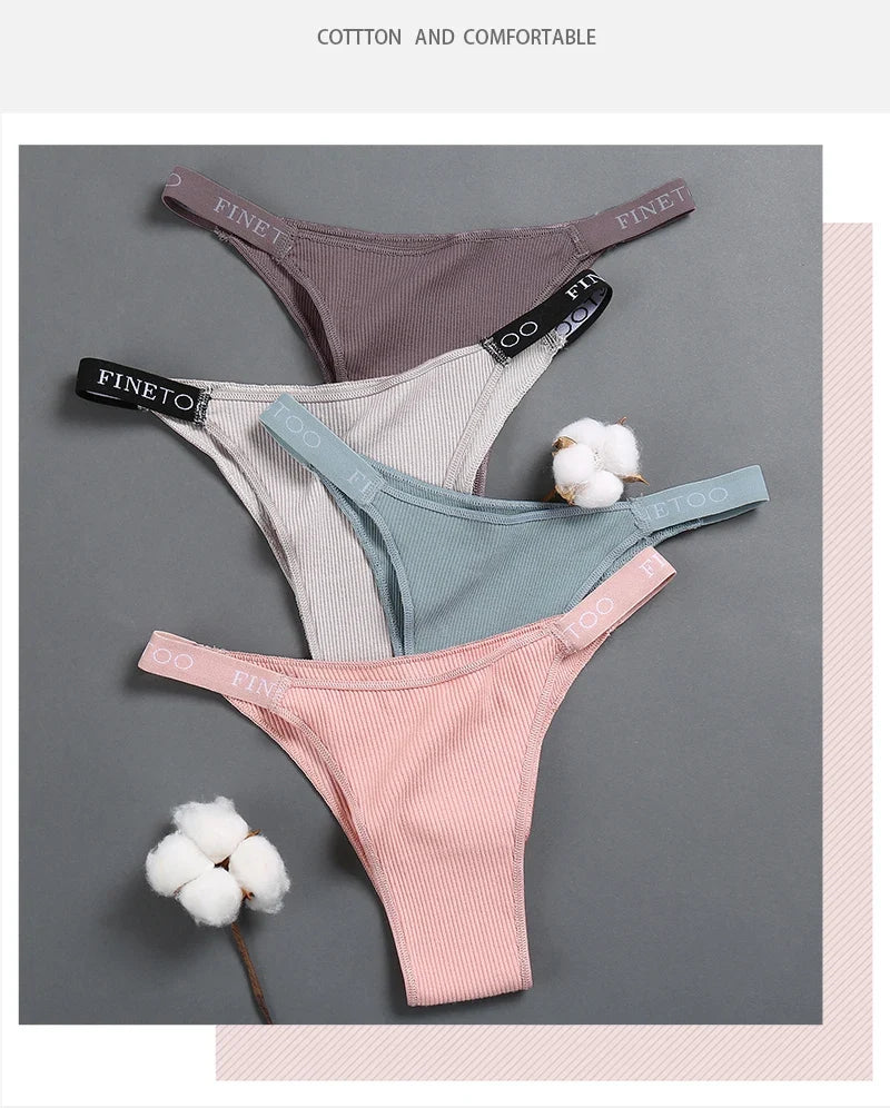 3Pcs/set Low Waist Brazilian Panties Women Cotton Bikini Panties M-XL Lady Comfortable Underwear Female Soft Underpants Lingerie