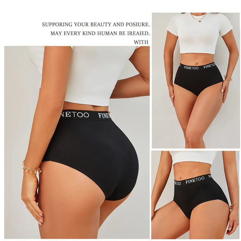 Finetoo 3Pcs Women's Seamless Cotton Briefs Women Plus SizePanties Breathable Underwear Female Low Waist Soft Lingerie S-XXL