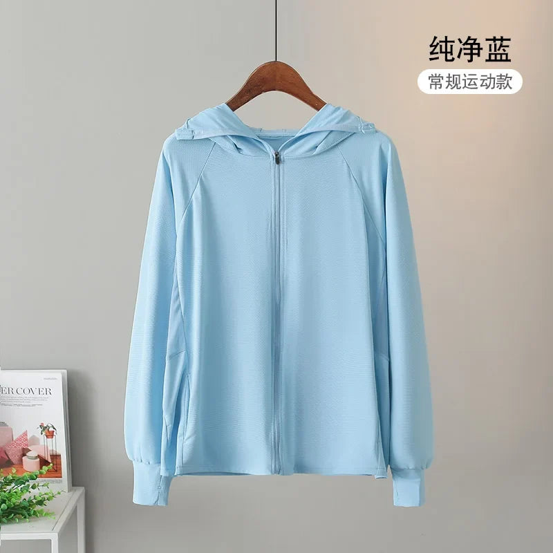 UV Protection Hooded Windbreaker Ice Silk Sun UPF 50+ UV Protection Jacket Big Brim Thin Ice Silk Sun Protection Jackets 4XL 5XL