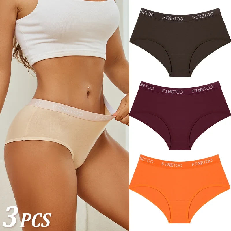 3Pcs Women's Cotton Briefs Letter Belt Underwear Women Panties Sexy Breathable Briefs Female Stretch Ladies Soft Lingerie