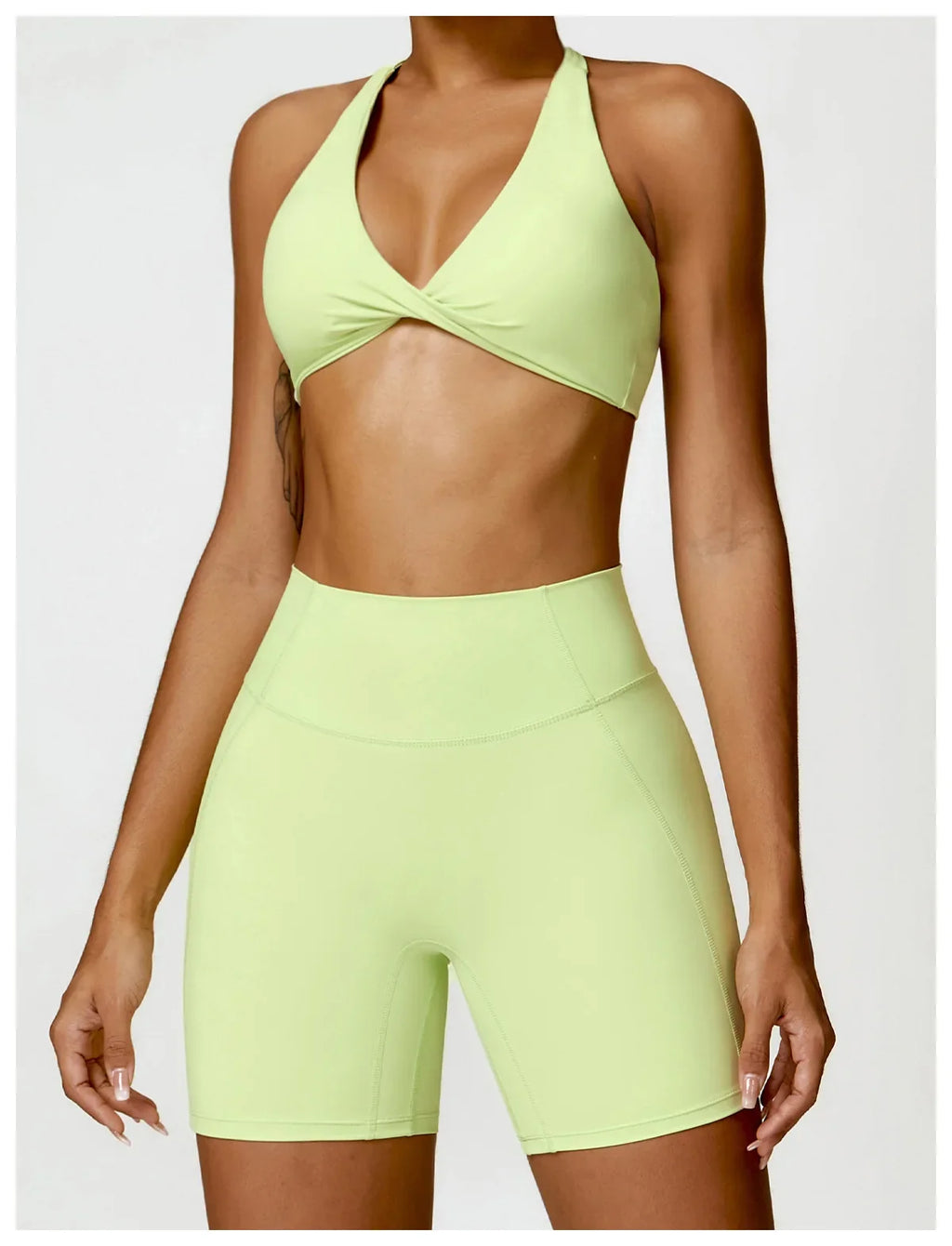 Women's Nylon Sports Bra Halter Sports Underwear Front Twist Naked Feel Sexy Yoga Gym Push Up Workout Padded Bralette Bathsuit