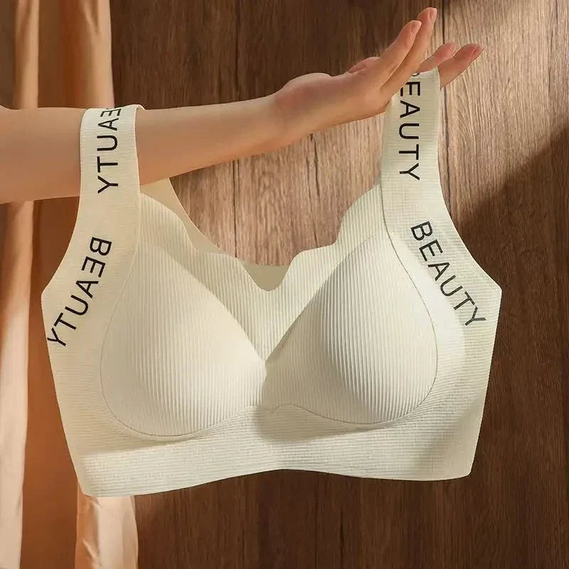 Seamless Wireless Bra One-Piece Vest Lingerie for Women Lift and Support Side Smoothing Push-Up Full Coverage Bra Small Chest