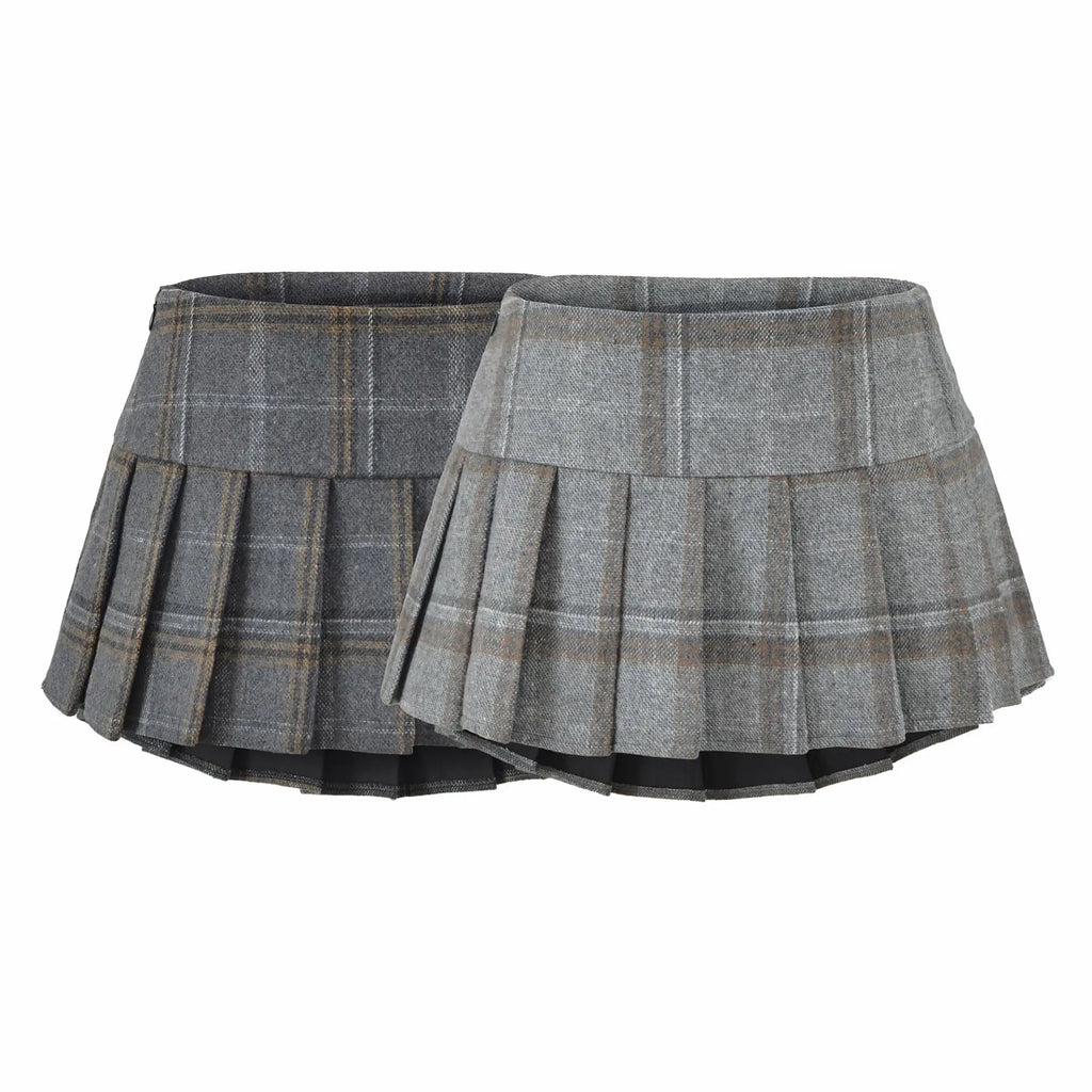 New American Style Pure Desire Hot Girl Plaid JK Waist Pleated Skirt Plaid Half Skirt For Woman Pure Desire Casual Elegant Z3SX