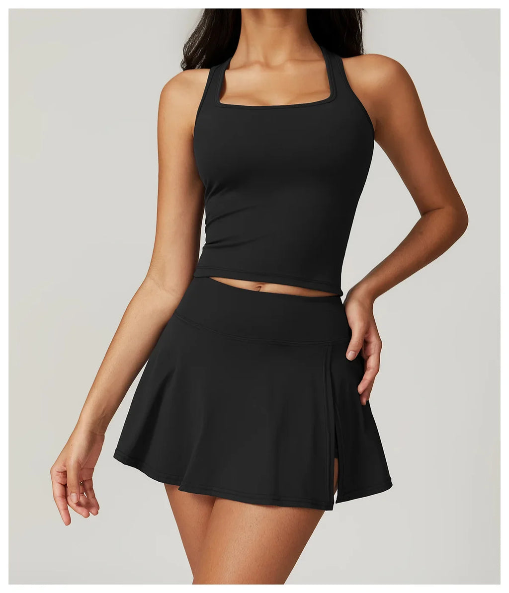 New Yoga Short Skirt Women Summer Comfortable Slit Yoga Skirt Fitness Outdoor Riding Skirt Anti-voyeur Sports Skirt High Quality