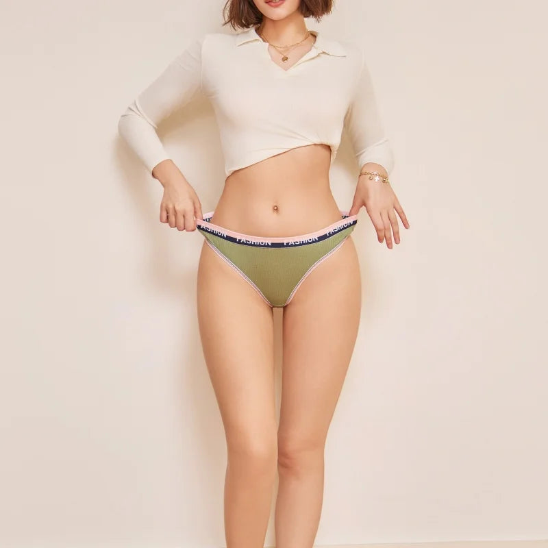 4Pcs Women's Seamless Cotton Briefs Intimates Sexy Panties Solid Color Breathable Underwear Female Low Waist Soft Lingerie S-XL