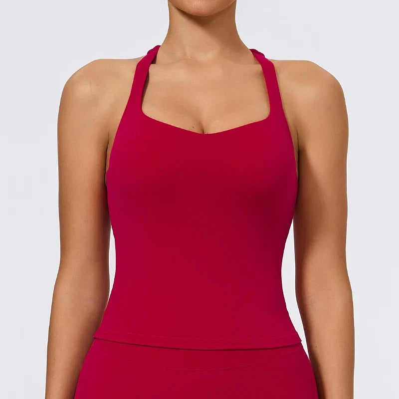 Hearuisavy Summer Woman Sports Vest I-Back Strap Design Gym Sportswear Breathable Quick Dry Fitness Tank Top Running Yoga Top