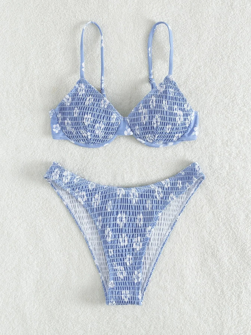 2026 Sexy Floral Twin Strap Bralette Bikini Women Swimsuit Triangle Swimwear Bathing Suits Two-piece Biquini Thong Bikinis Sets