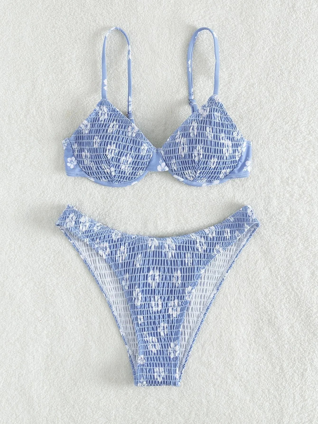 2026 Sexy Floral Twin Strap Bralette Bikini Women Swimsuit Triangle Swimwear Bathing Suits Two-piece Biquini Thong Bikinis Sets