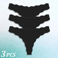 3PCS Women Seamless Panties Wavy Design Ultra-thin Panties Women Ice Silk Underwear Sexy Panty Low Waist G-string Female Solid