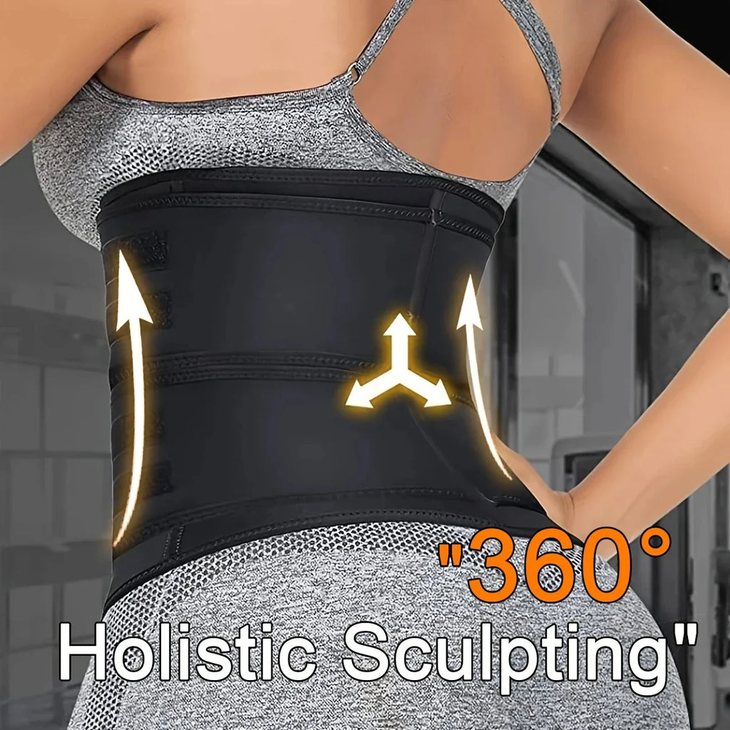 Women's Waist Trainer, Waist Tightening Bodywear Zipper Shapewear Belt, Slimming Fitness Black Shapewear