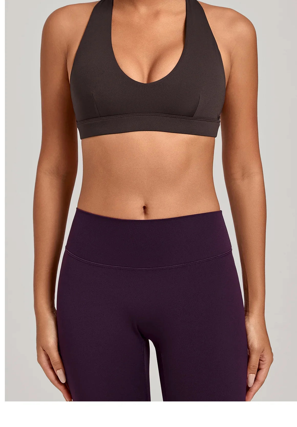 Sports Bra Gathered Neck Hanging Style Backless Tight Yoga Bra Women's Top Fitness Outdoorsports Pilates Training Gym Workout