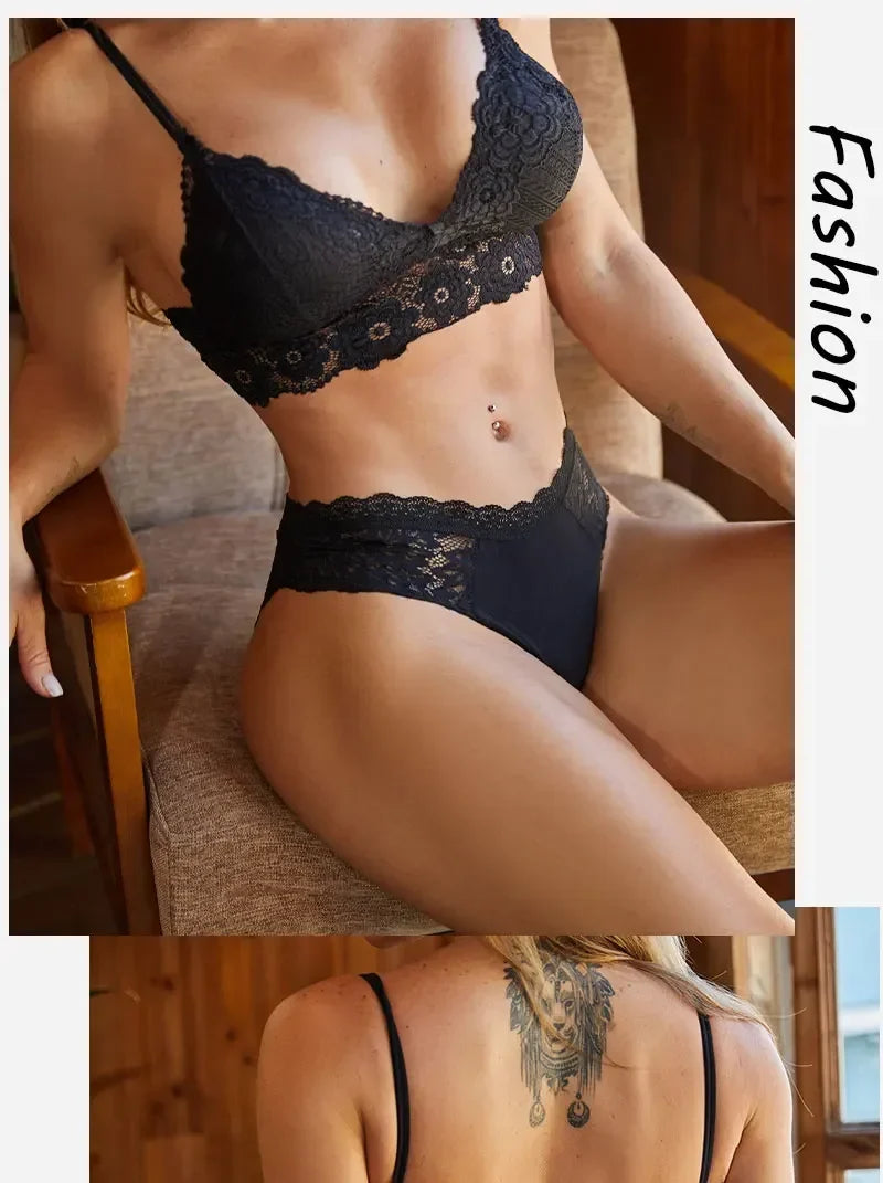 3Pcs/Set Seamless Lace Women Panties Transprant Hollow Out Low Waist Briefs Female Solid Soft Breathable Lingerie Underwear