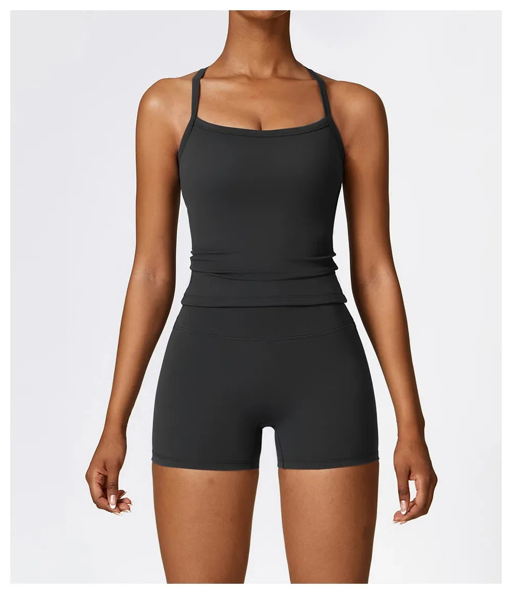 Strappy Sports Bra For Women Gym Workout Tops Sexy Yoga Bra Gather Fitness Push Up Training Running Female Sport Vest