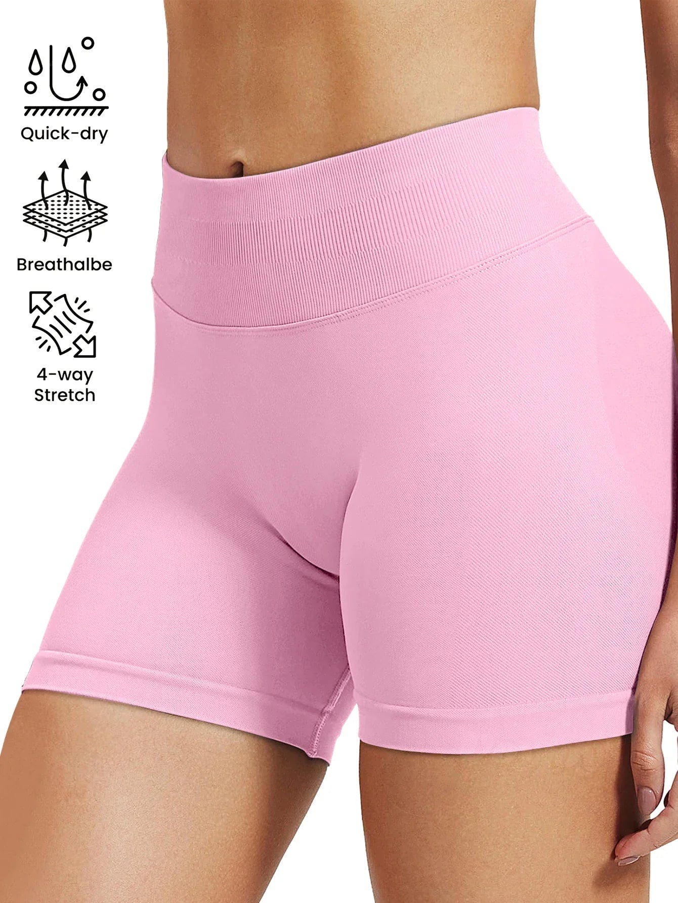 High stretch hip lifting fitness yoga shorts with peach hips and no awkward lines, Pilates medium intensity training shorts