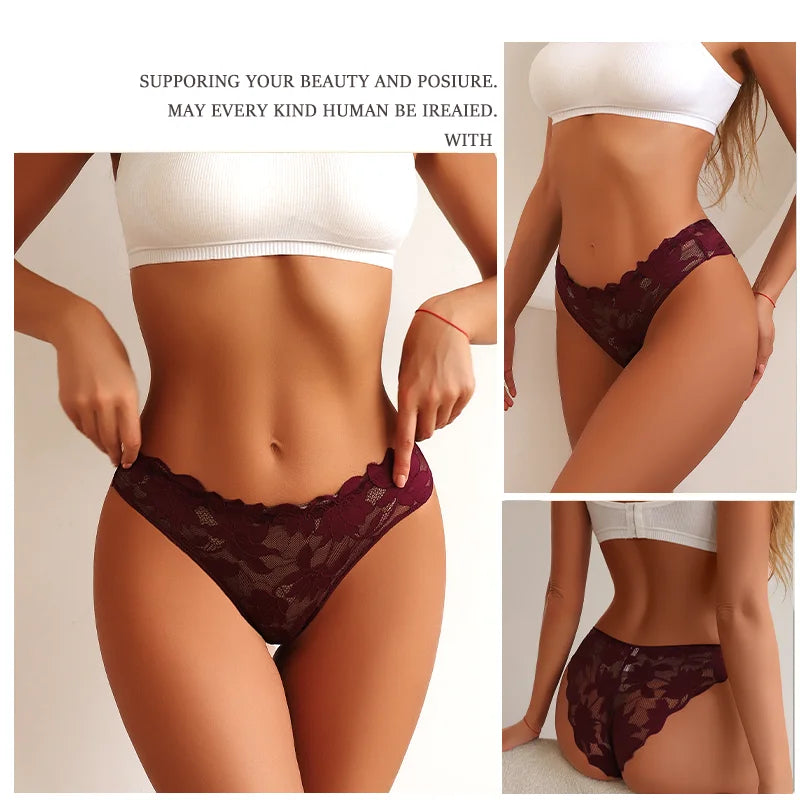New Sexy Floral Lace Underwear Panties Sets Hollow Out See-Through Romantic Lingerie Underwear Sexy Women Panties S-XL