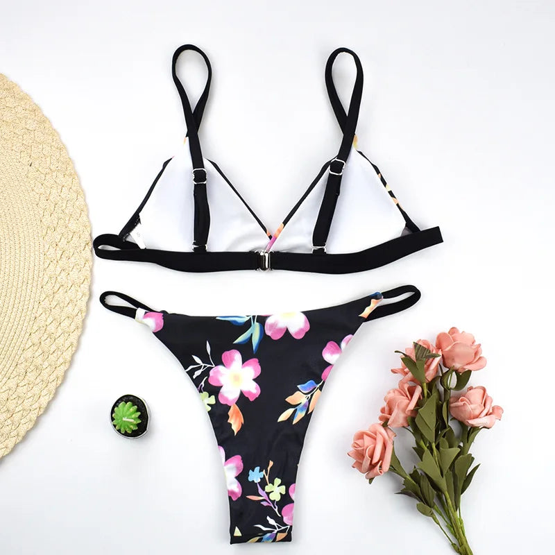 Triangle String Bikinis 2025 Halter Swimsuit Women Triangular Sexy Swimwear Female Bathers Bathing Swimming Swim Suit Beachwear