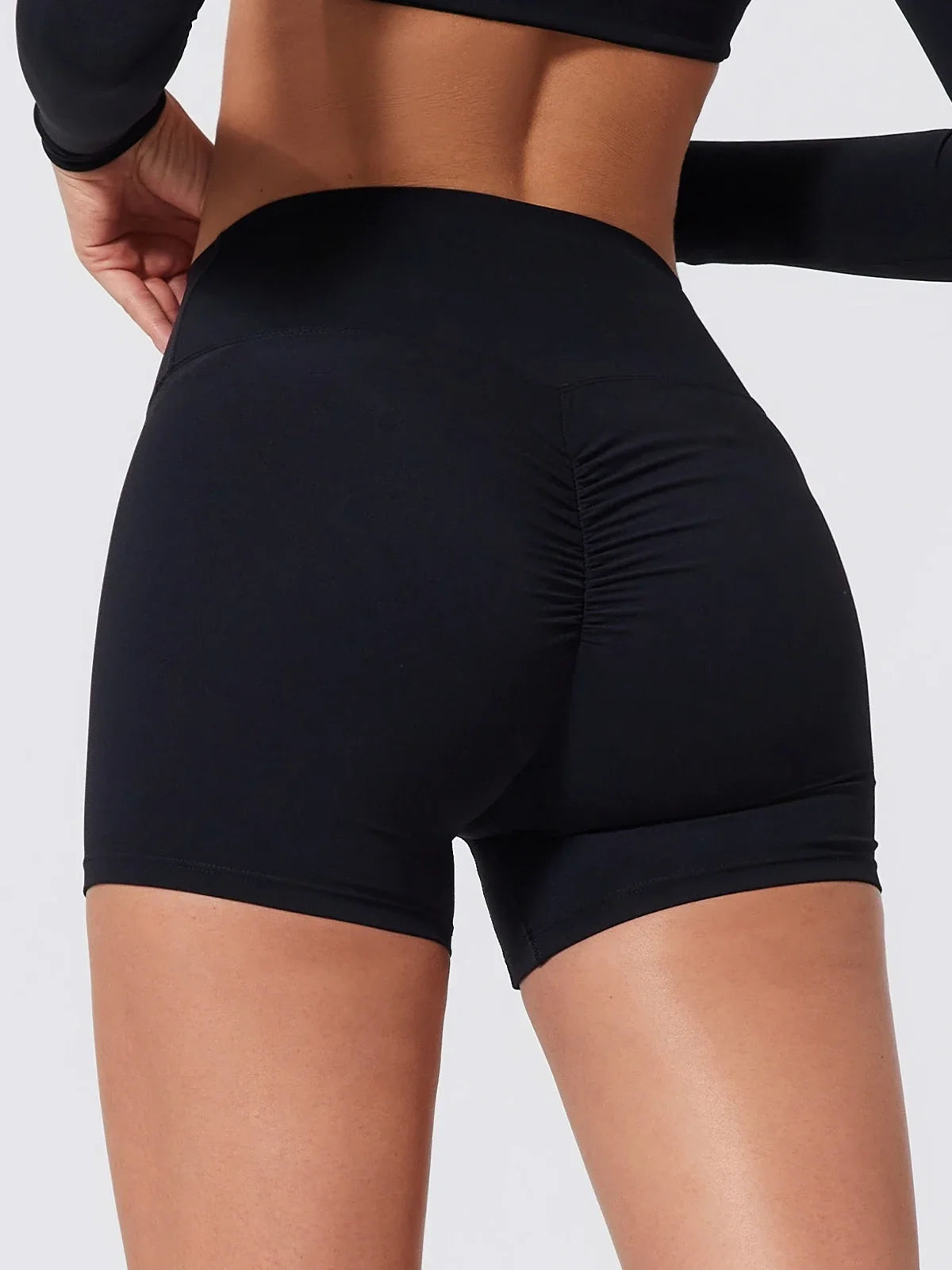 Hearuisavy Summer Elastic Scrunch Yoga Shorts Push Up Gym Leggings Cycling Workout Short Women Quick-Dry High Waist Sports Pants