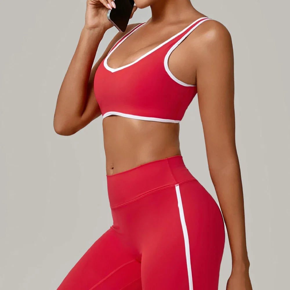 Breathable Sports Underwear Anti-Sweat Fitness Top Women Yoga Bra Shockproof Crop Top Push Up Running Sport Bra Gym Workout Top