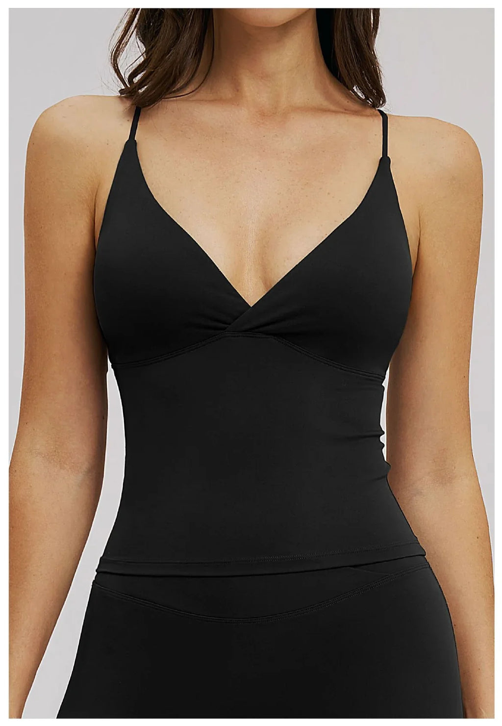 Vision Twist Front Longline Top Sports Longline Strappy Top Sports Yoga Vest Women's Fitness Tank Top Gym Running Workout Halter