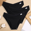 3PCS Women Cotton Panties Female Sexy Intimates Low Rise G-String Thongs Ladies Bikini Girl Solid Color Underwear Soft Lingerie