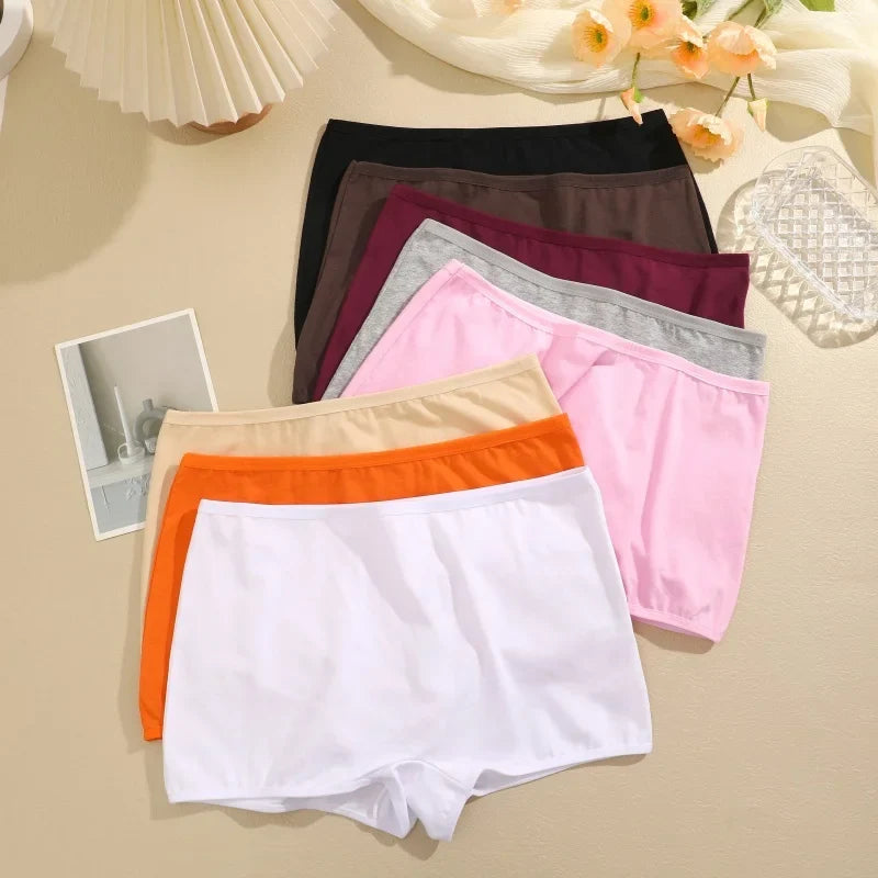3PCS/SET Women Panties Cotton Seamless High waist Boxer shorts Female Solid Color Briefs Cozy Lingerie Intimate Underpants XS-XL