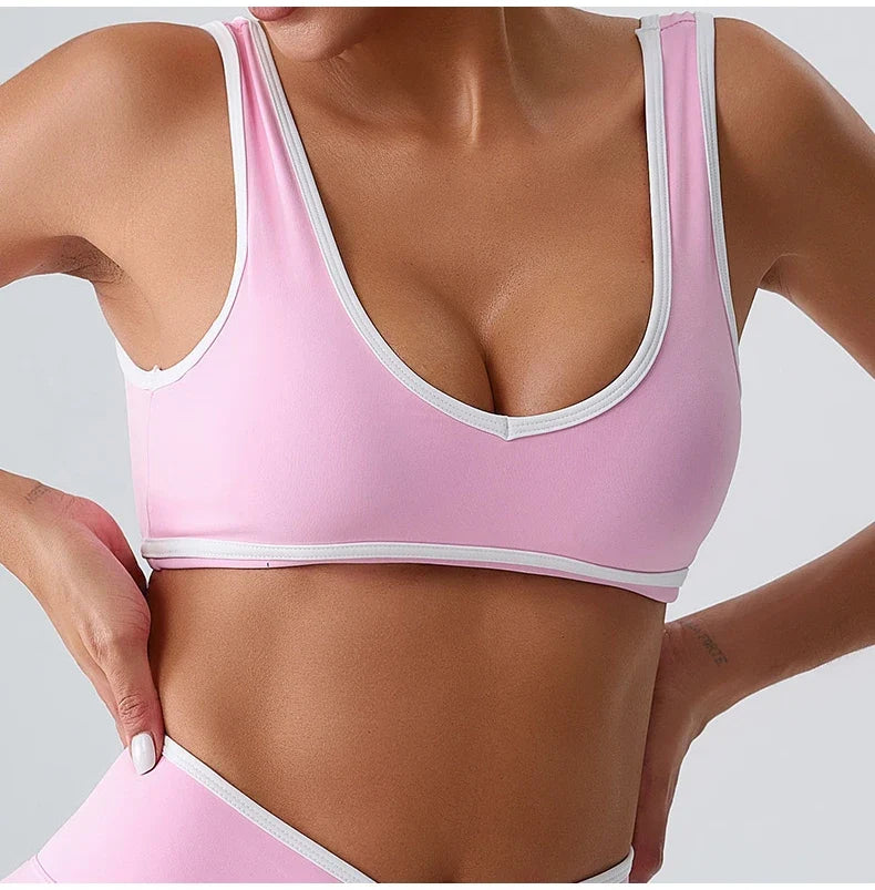 Women Sport Bras Splicing Fitness Tank Breathable Women Underwear Yoga Tops Bra Crop Top Gym Wear Women Push Up Workout Clothes