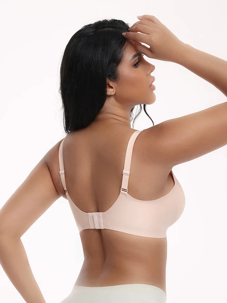 Women's Seamless Wire-Free Comfortable Full-Cup Bra with Thin Molded Cups for Breathability and Support Beautiful Push Up Bra