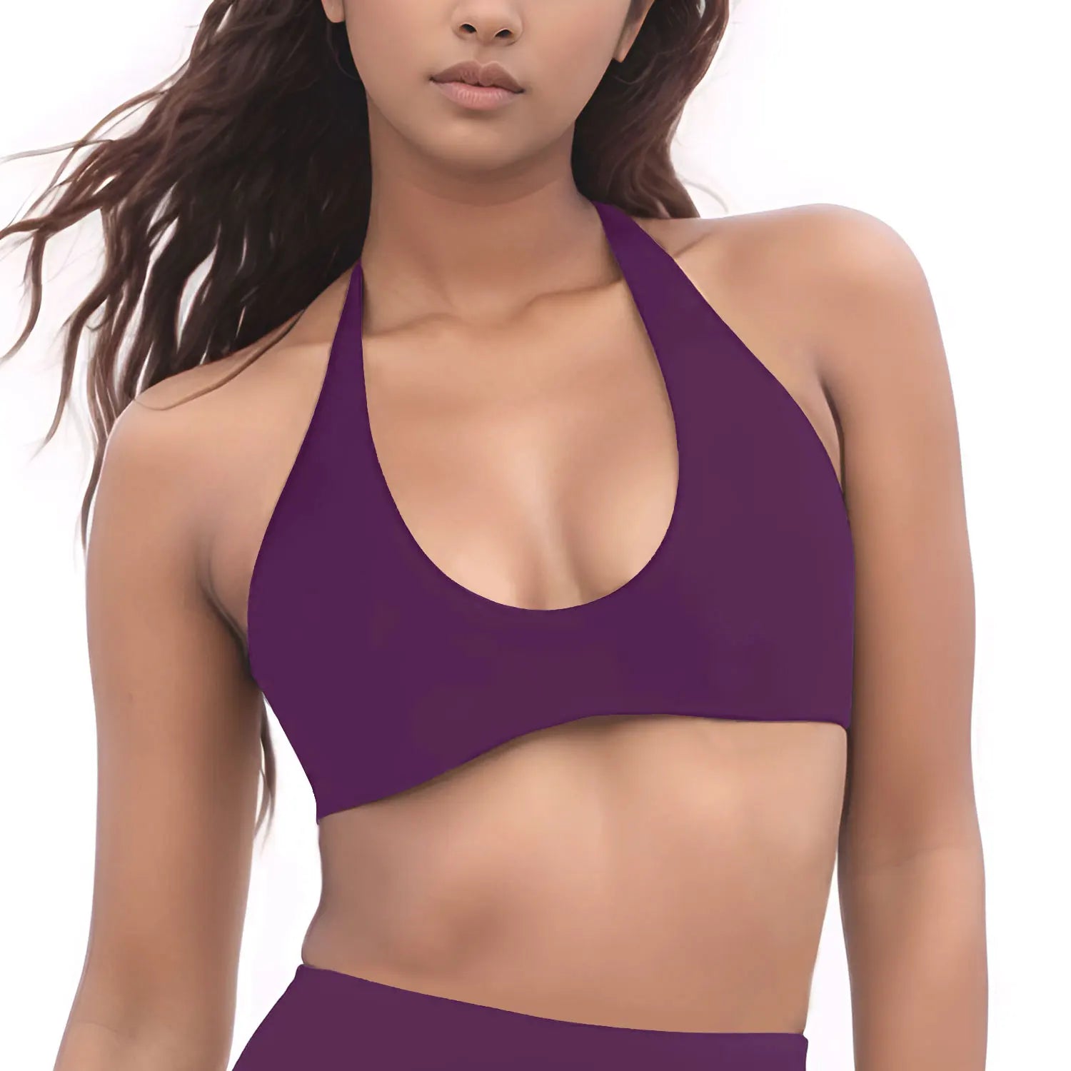 NCLAGEN Gym high support Workout underwear SoftMotion Minimal Halter Neck Bralette Women's sports bra Pilates yoga halter top