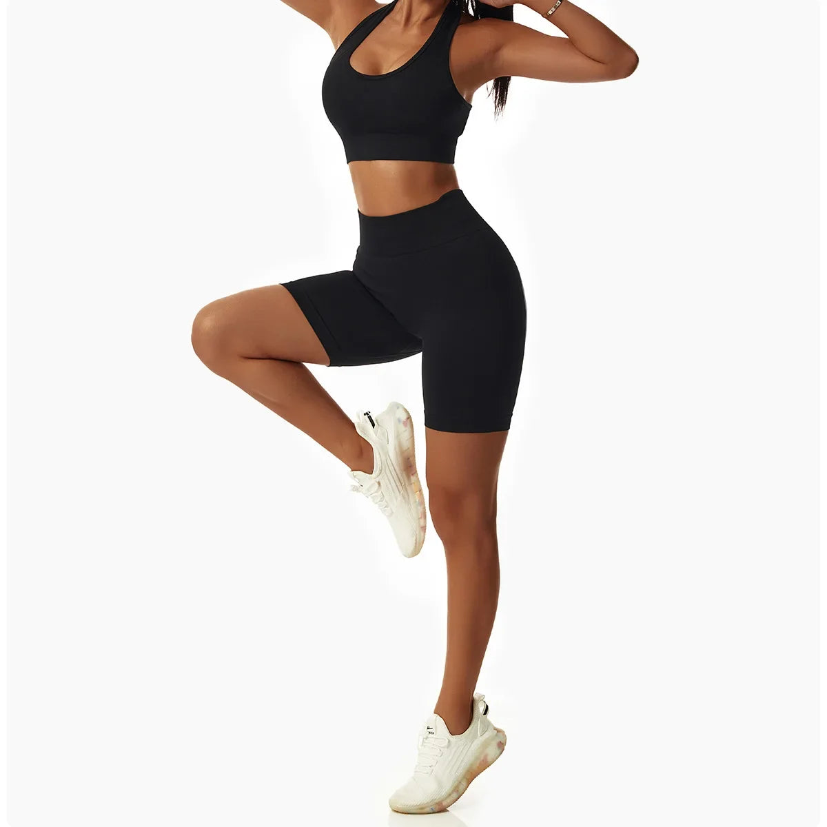 Sexy Halter Yoga Bra Gym Workout Push Up Running Sports Underwear Gathering Sports Vest Beautiful Back Fitness Top