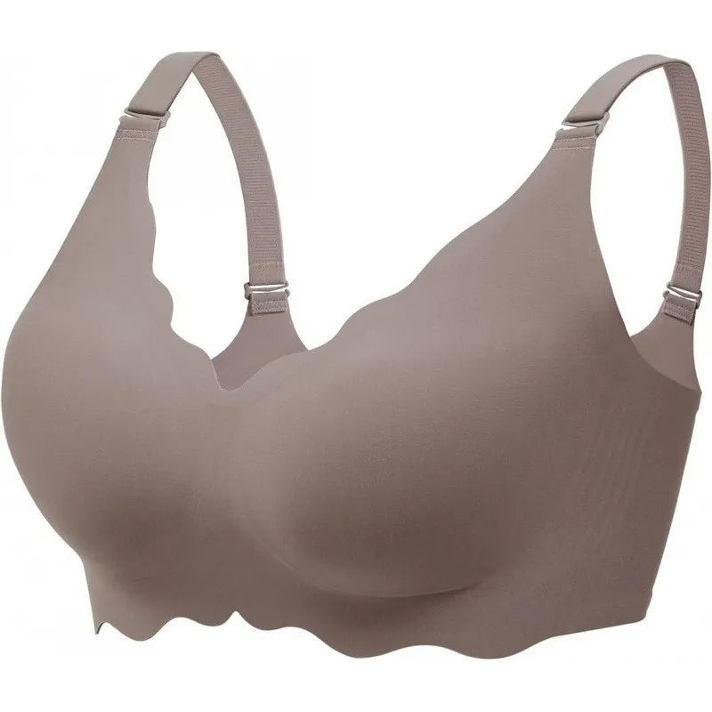 Women's Wave Jelly Seamless Bra 3/4 Cup Thin Molded Wire-Free Supportive Bra with Push-Up Comfort Solid Color Underwear Sostén