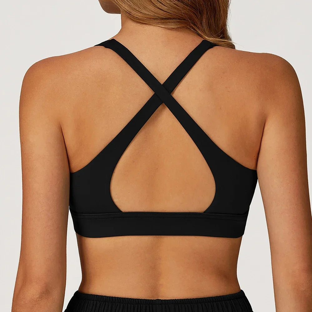 Sexy Gym Top Women Sports Bra Running Back Cross Push Up Yoga Bra Breathable Sports Underwear Women Fitness Workout Top Women