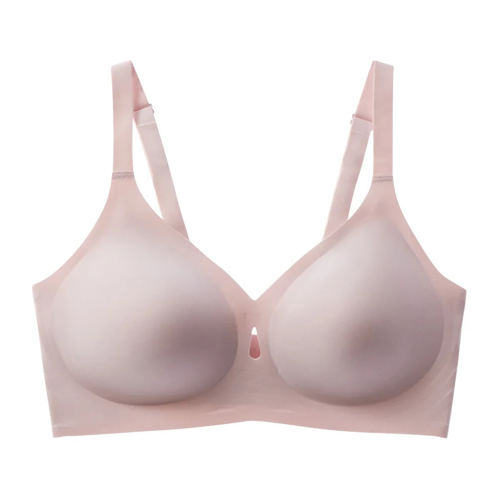 Women's Small Teardrop Smooth Wire-free Bra 3/4 Cup Thin Mold Jelly-like Bra Comfortable and Breathable Underwear Plus