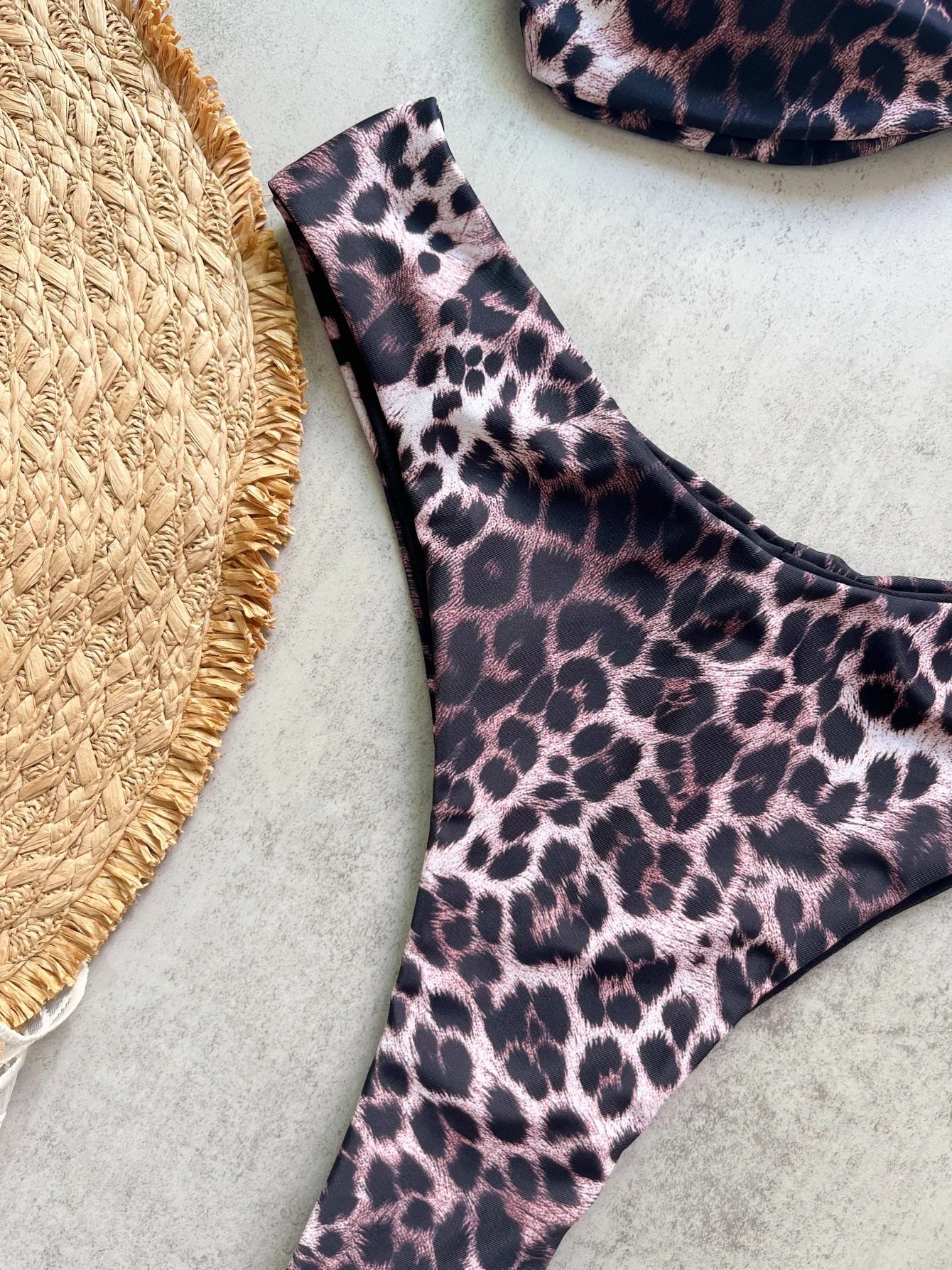 Sexy Brown Leopard Print Micro Bikini Women Metal V Neck Push Up High Waist Swimsuit 2026 Beach Bathing Suit Vacation Swimwear