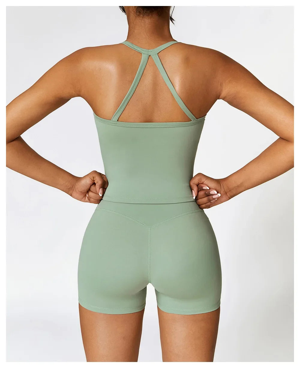 Strappy Sports Bra For Women Gym Workout Tops Sexy Yoga Bra Gather Fitness Push Up Training Running Female Sport Vest